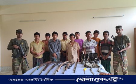 লামায় সেনাবাহিনীর অভিযানে জেএসএস (মূল) এর ৯ সশস্ত্র সদস্য আটক