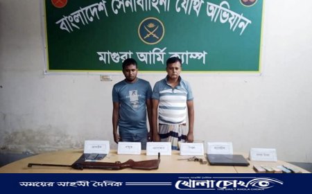 মাগুরার শ্রীপুরে সেনাবাহিনীর অভিযানে ‘সর্বহারা’ চাঁদাবাজ ও বিকাশ হ্যাকার আটক