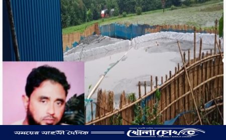 নগরকান্দায় শিক্ষকের অবৈধ বালু ব্যবসা, ড্রেজার মেশিন বসিয়ে বালু উত্তোলনে হুমকিতে পরিবেশ