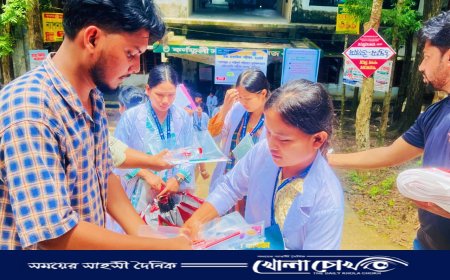কাপ্তাইয়ে এইচএসসি পরীক্ষার্থীদের মাঝে বিশুদ্ধ পানি ও খাবার স্যালাইন বিতরণ করল ছাত্রদল