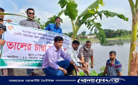 ভাঙ্গায় বজ্রপাত প্রতিরোধ ও পরিবেশ সুরক্ষায় ২ শতাধিক তালগাছ রোপণ