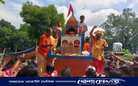 ধর্মীয় উৎসাহ-উদ্দীপনায় ফরিদপুরে রথযাত্রা উদযাপন