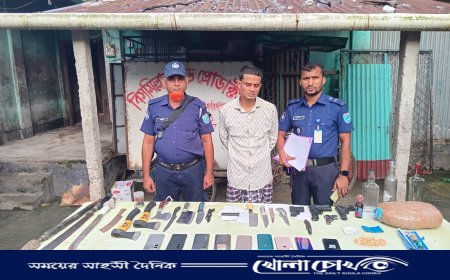 কানাইপুরে কুখ্যাত কুটি মিয়া গ্রেপ্তার: বাড়ি থেকে বিপুল অস্ত্র ও মাদক উদ্ধার