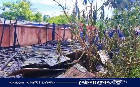 কাপ্তাইয়ে বিএসপিআই এলাকায় ভয়াবহ অগ্নিকাণ্ডে সাতটি পরিত্যক্ত দোকান পুড়ে ছাই