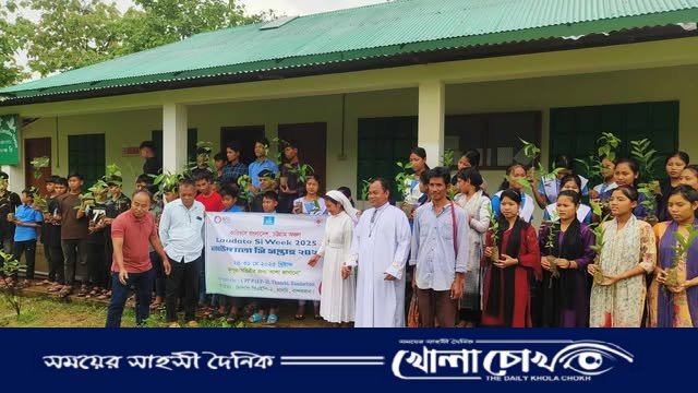 লাউদাতো সি’ সপ্তাহে থানচিতে গাছের চারা রোপণ ও বিতরণ