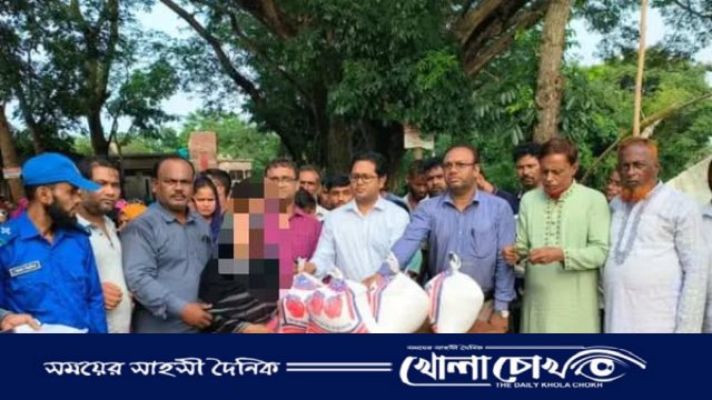 ত্রিপুরা থেকে নেমে আসা ঢলে আখাউড়ায় বন্যা পরিস্থিতির উন্নতি, ক্ষতিগ্রস্তদের মাঝে ত্রাণ বিতরণ
