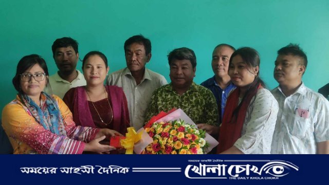 রোয়াংছড়িতে সংবর্ধনায় মাওসেতুং তঞ্চঙ্গ‍্যা