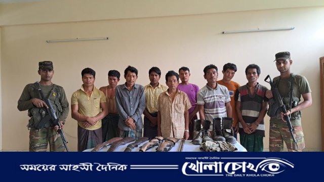 লামায় সেনাবাহিনীর অভিযানে জেএসএস (মূল) এর ৯ সশস্ত্র সদস্য আটক