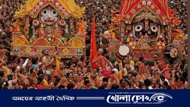 নোয়াখালী শহরে রঙে রঙে উদযাপিত জগন্নাথ দেবের রথযাত্রা