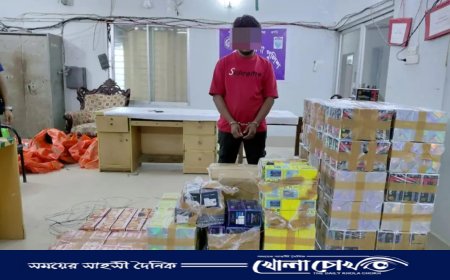 বিজয়নগরে ২ কোটি টাকার মোবাইল ডিসপ্লে জব্দ, আটক ১