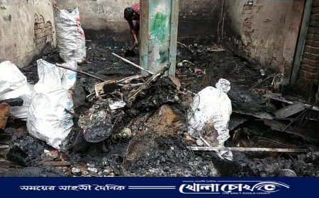 নাজিরপুরে ভোররাতে ভয়াবহ অগ্নিকাণ্ডে তিনটি দোকান পুড়ে ছাই
