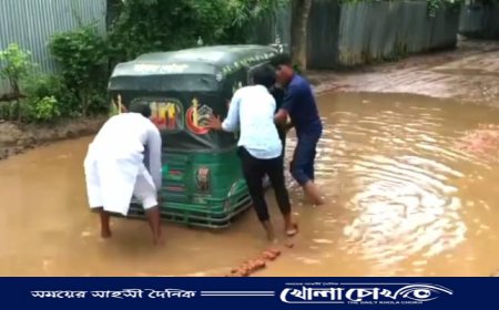 টানা ১৯ ঘণ্টার বৃষ্টি, জলাবদ্ধতায় অচল বিজয়নগর
