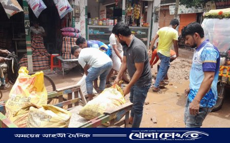 আশুলিয়ায় লাব্বাইক স্বেচ্ছাসেবক সংগঠনের নিজ অর্থায়নে রাস্তা সংস্কার