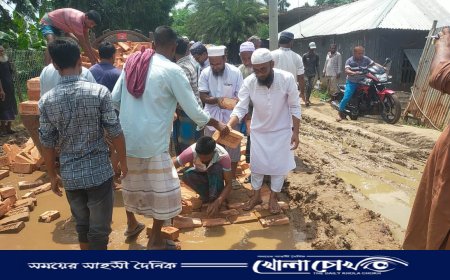 আত্রাইয়ে জামায়াতের নিজ উদ্যোগে মস্কিপুর-কালীগঞ্জ সড়ক সংস্কার শুরু