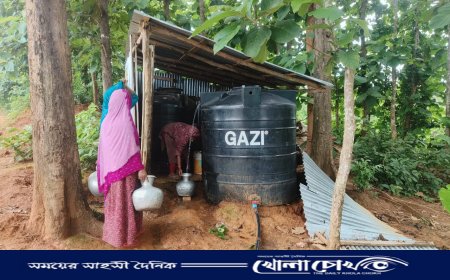 টিএন্ডটি পাড়ায় বিশুদ্ধ পানি পৌঁছাতেই হাঁসি ফুটল গ্রামবাসীর