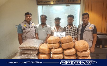 ৪৮ কেজি গাঁজা ও পিকআপসহ তিন মাদক কারবারি গ্রেফতার