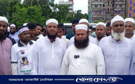 ফরিদপুরের ভাঙ্গায় খেলাফত মজলিশের প্রার্থী মিজানুরের গণজোয়ারে শোভাবহুল শোভাযাত্রা