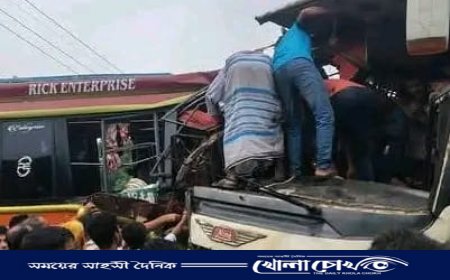 ফরিদপুরে দুই বাসের মুখোমুখি সংঘর্ষে প্রাণ গেল ৩ জনের, আহত অন্তত ১০