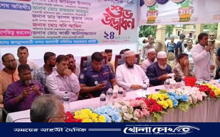 পিরোজপুরের নেছারাবাদে সবজি ব্যবসায়ীদের জন্য নতুন টলশেড উদ্বোধন