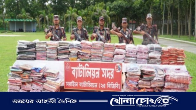বিজয়নগরে গুদামে বিজিবির হানা, ৩৭ লাখ টাকার ভারতীয় পণ্য জব্দ