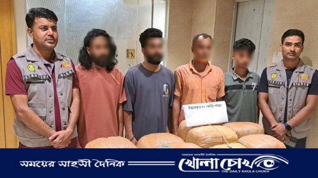 পিকআপভর্তি গাঁজাসহ রাজধানীতে ৬ মাদক কারবারি আটক