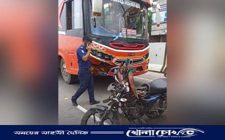 ভাঙ্গায় বাসচাপায় প্রাণ গেল মোটরসাইকেল চালকের, আহত ২
