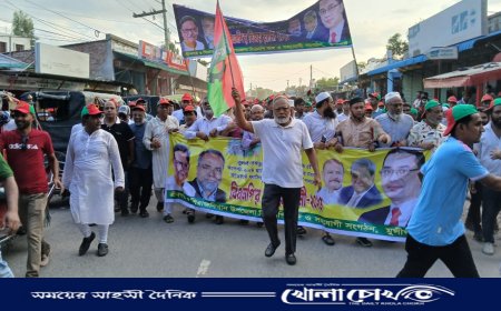 ঢাক-ঢোলের শব্দে প্রকম্পিত শ্রীনগর: মমিন আলীর নেতৃত্বে বিএনপির বিশাল বিজয় মিছিল