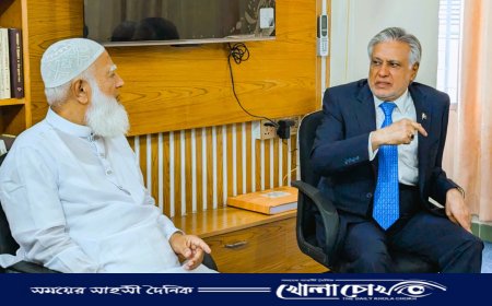 অসুস্থ আমীরে জামায়াতের বাসভবনে পাকিস্তানের উপ-প্রধানমন্ত্রী