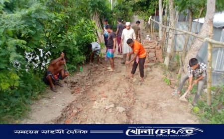 সালথার বোয়ালিয়ায় জামায়াতের উদ্যোগে সেতু সংযোগ সড়ক সংস্কার