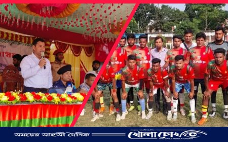 দর্শকের গর্জন আর ফুটবল উন্মাদনায় মাতলো আলফাডাঙ্গা, গোল্ডকাপের উদ্বোধনী ম্যাচেই টানটান উত্তেজনা