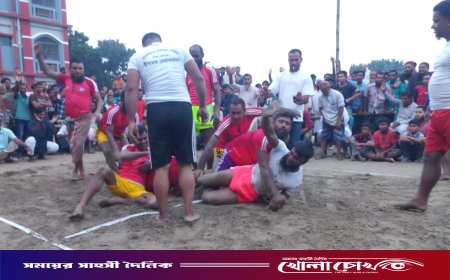 সালথায় ঐতিহ্যবাহী হাডুডু খেলায় দর্শকদের ঢল