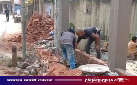 আদালতের নিষেধাজ্ঞা অমান্য করে দোকানঘর ভাঙচুর ও গাছ কাটার অভিযোগ