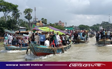 নেছারাবাদে ধানের শীষের নৌ- র‍্যালি ও সমাবেশ অনুষ্ঠিত