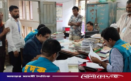 পিরোজপুর জেলা রেজিস্ট্রি ও সাব-রেজিস্ট্রি অফিসে অনিময় ও দূর্নীতির অভিযোগে দুদকের অভিযান