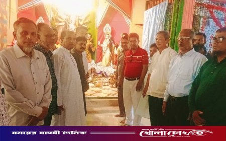 কাপ্তাইয়ে পূজামণ্ডপ পরিদর্শনে জেলা বিএনপির সভাপতি দীপু