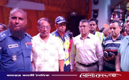 ফরিদপুরে পূজামণ্ডপ পরিদর্শনে জেলা পুলিশ সুপার, নিরাপত্তা জোরদার