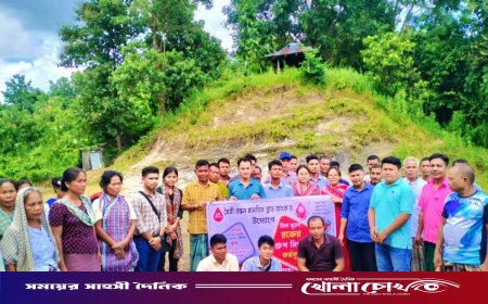 রাইখালীতে বিনামূল্যে রক্তের গ্রুপ নির্ণয় ক্যাম্পেইন