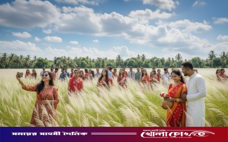 কাশফুলের শুভ্রতায় সেজেছে পিরোজপুর, প্রকৃতিতে লেগেছে শরতের উৎসব