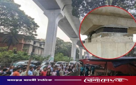 ফার্মগেটে মেট্রোরেলের বিয়ারিং প্যাড ছিটকে পড়ে পথচারীর মৃত্যু