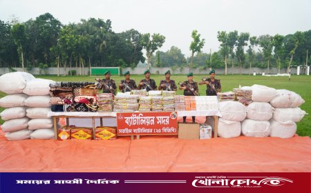বিজয়নগরে বিজিবির বিশেষ অভিযানে বিপুল পরিমাণ চোরাচালানী মালামাল ও মাদকদ্রব্য জব্দ