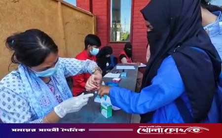 কাপ্তাইয়ে বিএসপিআই শিক্ষার্থীদের বিনামূল্যে রক্তের গ্রুপ নির্ণয়