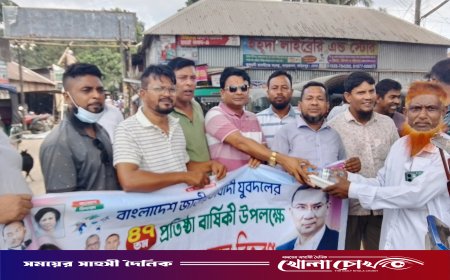 অসহায়দের পাশে যুবদল: প্রতিষ্ঠাবার্ষিকীতে ব্যতিক্রমী উদ্যোগ নগরকান্দায়