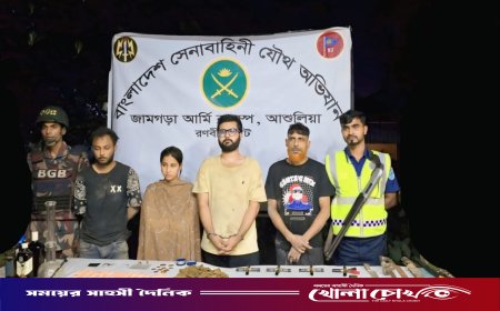 আশুলিয়ায় যৌথবাহিনীর অভিযানে মাদক ও অস্ত্রসহ ৭ জন গ্রেফতার