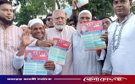 শ্রীনগরে তারেক রহমানের ৩১ দফা বাস্তবায়নের লিফলেট বিতর করেছে এমপি প্রার্থী মমিন আলী