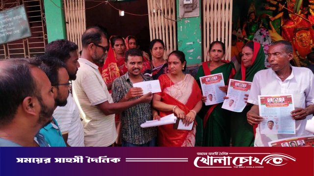পিরোজপুরের বিভিন্ন পূজামণ্ডপে তারেক রহমানের পক্ষ থেকে আর্থিক অনুদান বিতরণ