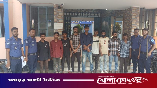 ফরিদপুরে পুলিশের বিশেষ অভিযানে ৮ ছিনতাইকারী গ্রেপ্তার
