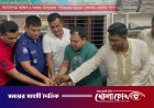 কেক কেটে সালথা প্রেসক্লাবের সভাপতি নুরুল ইসলাম নাহিদের জন্মদিন উদযাপন