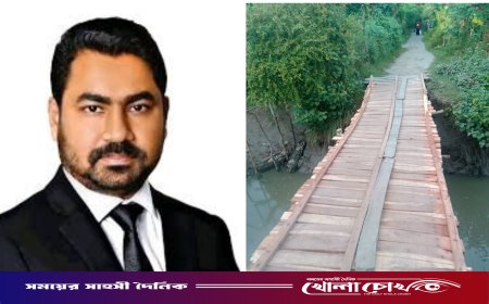 বিএনপি নেতার অর্থায়নে কাঠের সেতু নির্মাণ : হাতিয়ার ৬ হাজার মানুষের দুর্ভোগ লাঘব