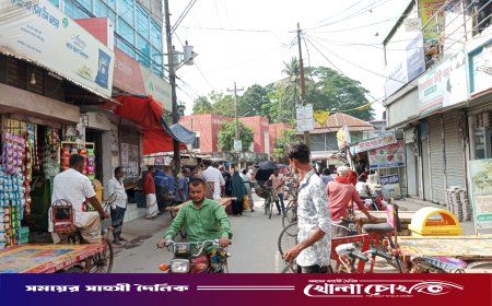 ভ্যানস্ট্যান্ডের দখলে আলফাডাঙ্গা বাজার সড়ক, আলফাডাঙ্গা পৌর বাজারে যানজটে নাকাল মানুষ