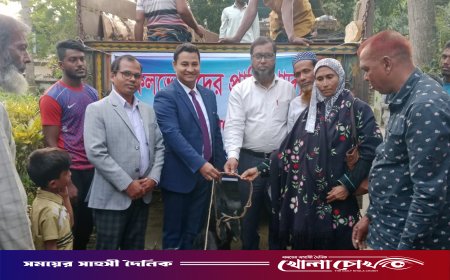 আলফাডাঙ্গায় সুফলভোগীদের মাঝে দেশি জাতের ব্ল্যাক বেঙ্গল ছাগল বিতরণ